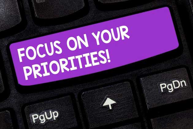 Follow these steps to focus on your priorities